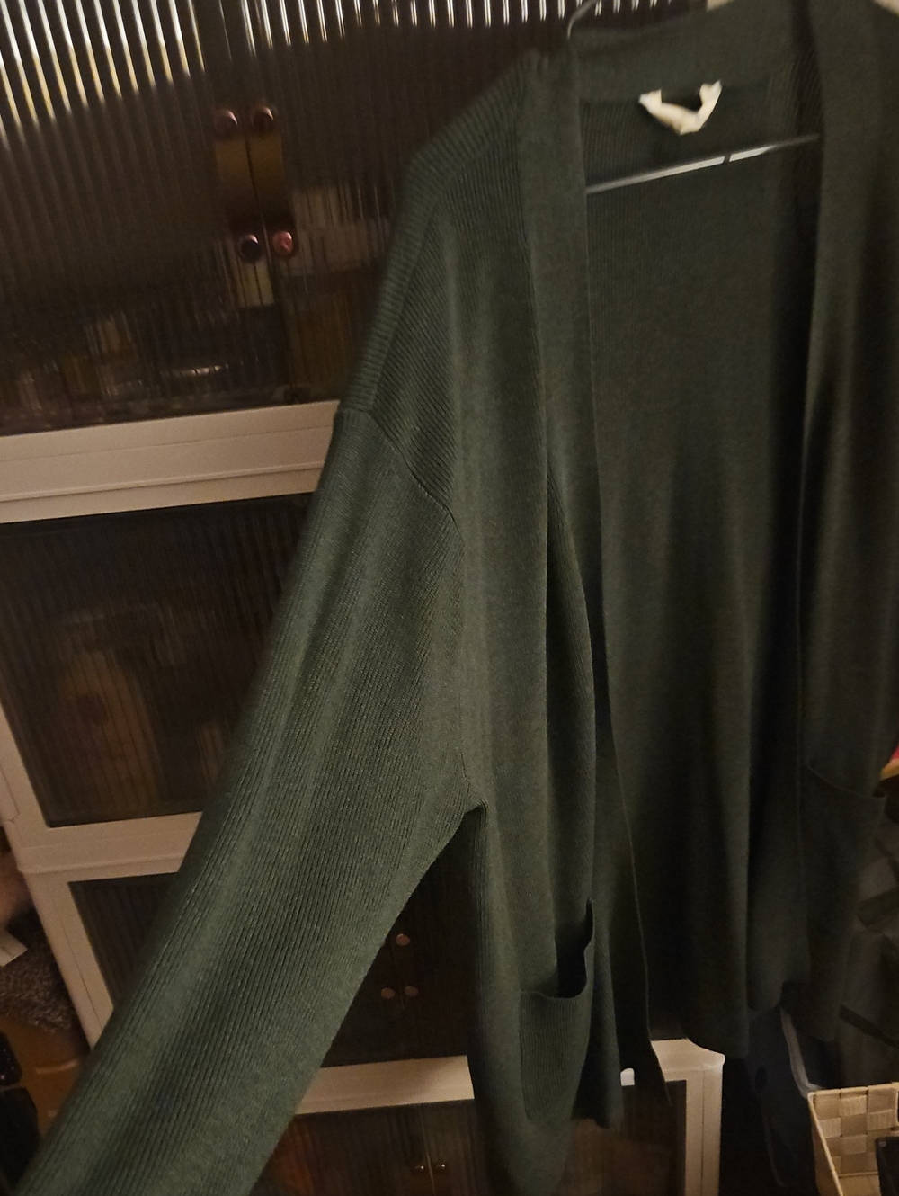 Time and Tru Dark Green Open-Front Cardigan - Picture 2 of 3